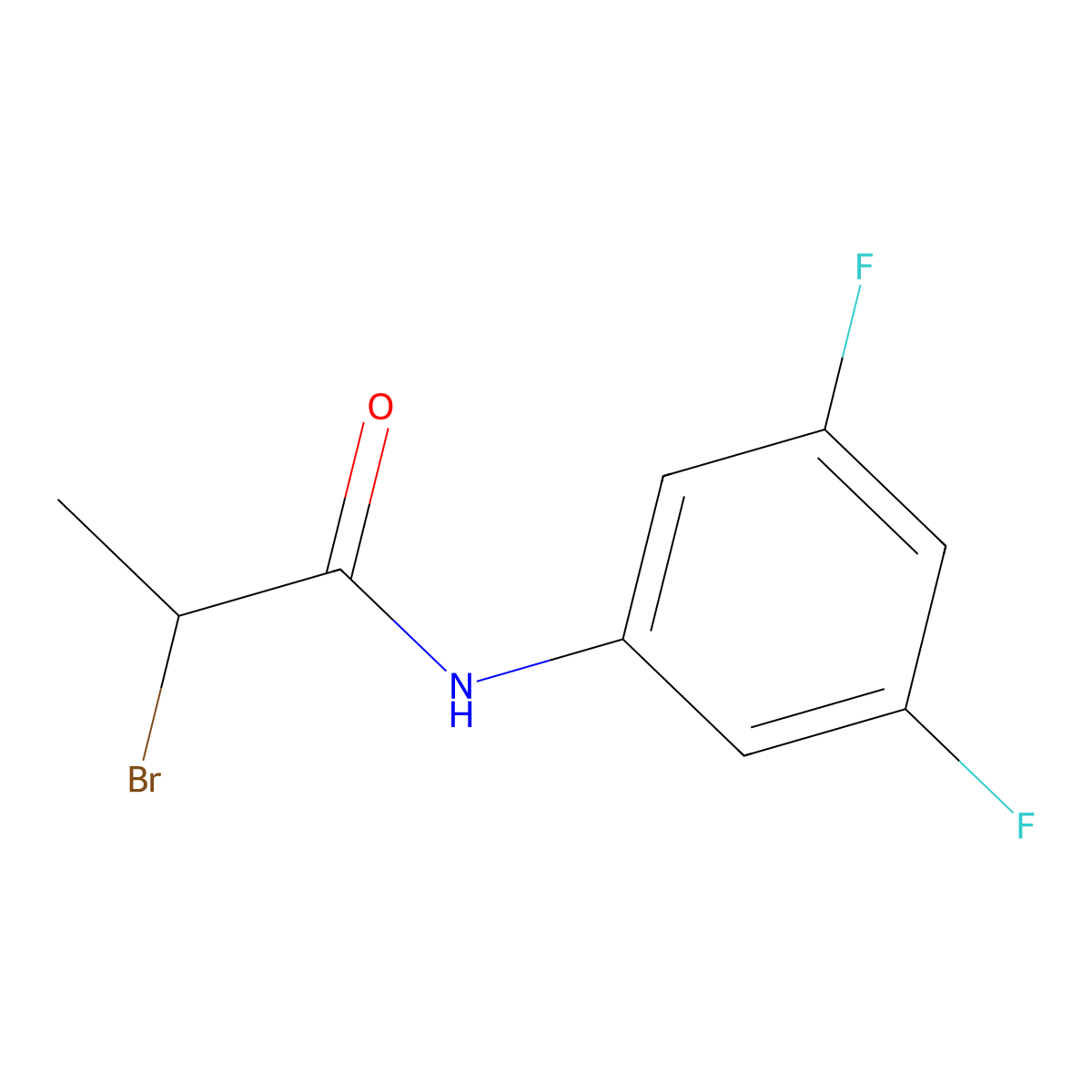 2-Bromo-N-(3,5-difluorophenyl)propanamide molecular structure, CAS 1697542-51-0
