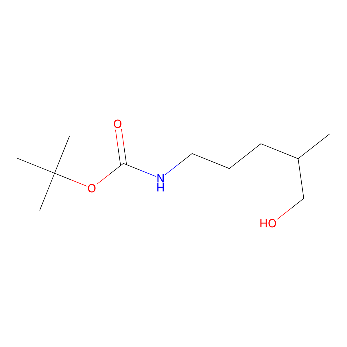 tert-butyl N-(5-hydroxy-4-methylpentyl)carbamate molecular structure, CAS 1697553-12-0
