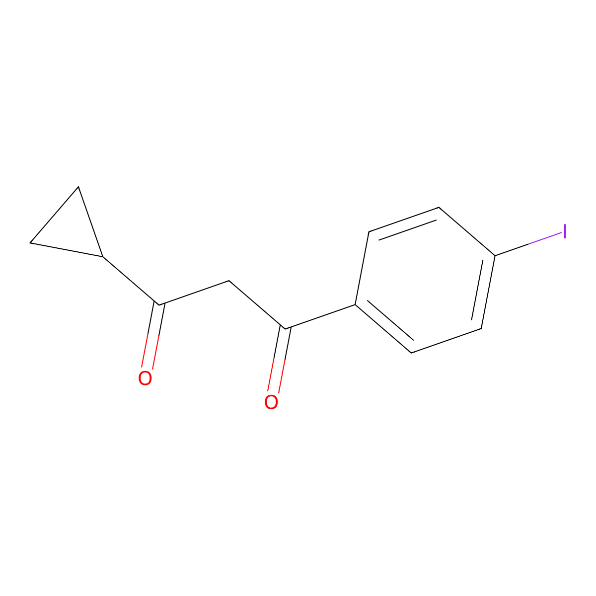 1-Cyclopropyl-3-(4-iodophenyl)propane-1,3-dione molecular structure, CAS 1697575-75-9
