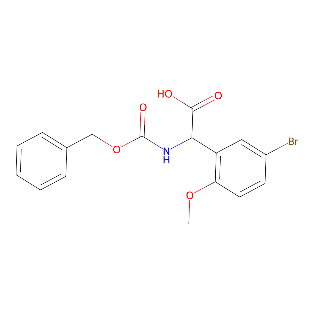 2-{[(Benzyloxy)carbonyl]amino}-2-(5-bromo-2-methoxyphenyl)acetic acid molecular structure, CAS 1697577-76-6