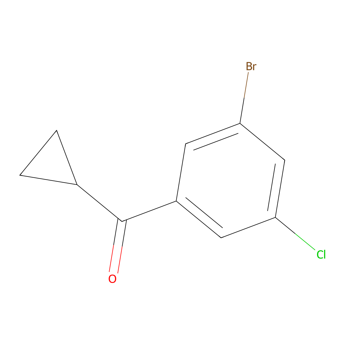 (3-Bromo-5-chlorophenyl)(cyclopropyl)methanone molecular structure, CAS 1697593-94-4