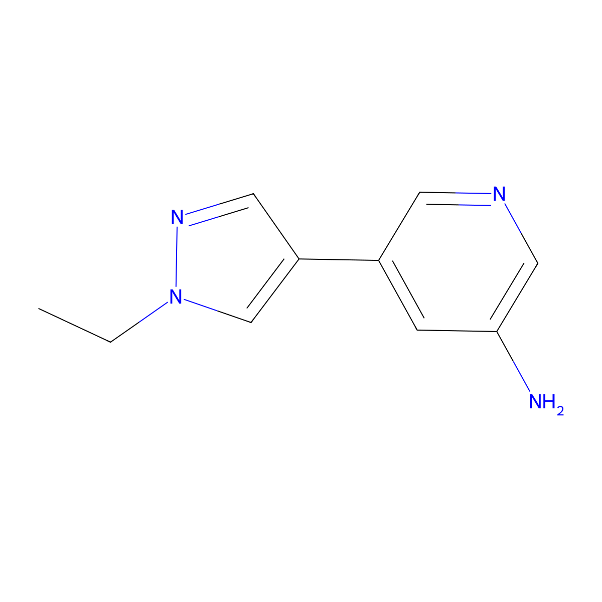 5-(1-Ethyl-1H-pyrazol-4-yl)-3-pyridinamine molecular structure, CAS 1697596-16-9