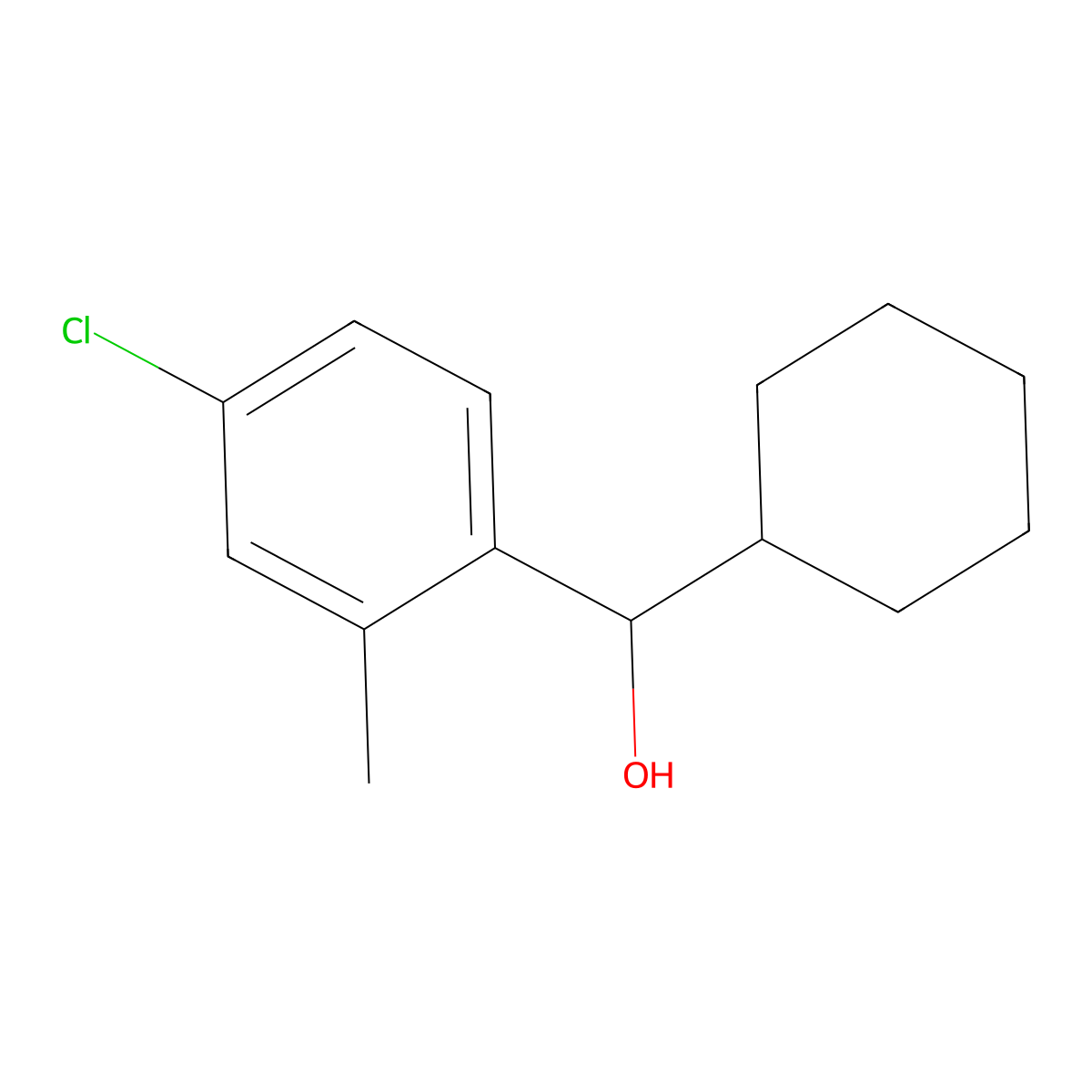 4-Chloro-alpha-cyclohexyl-2-methylbenZenemethanol molecular structure, CAS 1697599-23-7