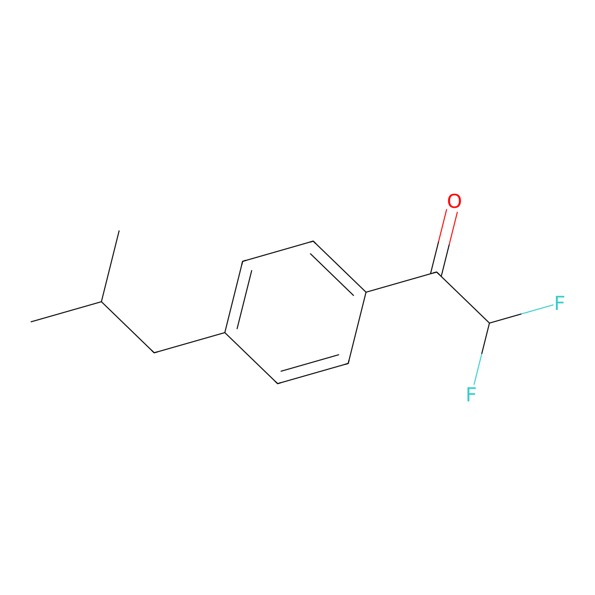 2,2-Difluoro-1-(4-isobutyl-phenyl)-ethanone molecular structure, CAS 1697618-13-5