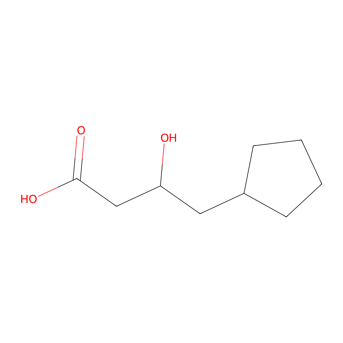 4-Cyclopentyl-3-hydroxybutanoic acid molecular structure, CAS 1697618-72-6