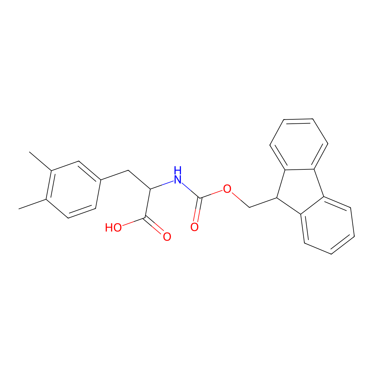 3-(3,4-dimethylphenyl)-2-({[(9H-fluoren-9-yl)methoxy]carbonyl}amino)propanoic acid molecular structure, CAS 1697622-29-9