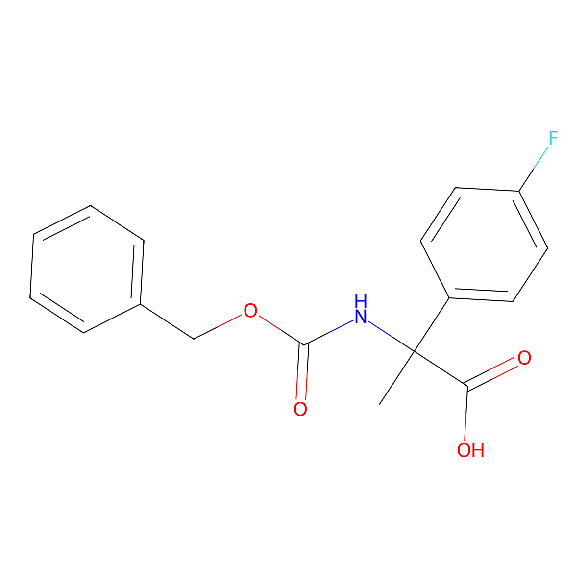 2-{[(Benzyloxy)carbonyl]amino}-2-(4-fluorophenyl)propanoic acid molecular structure, CAS 1697624-92-2