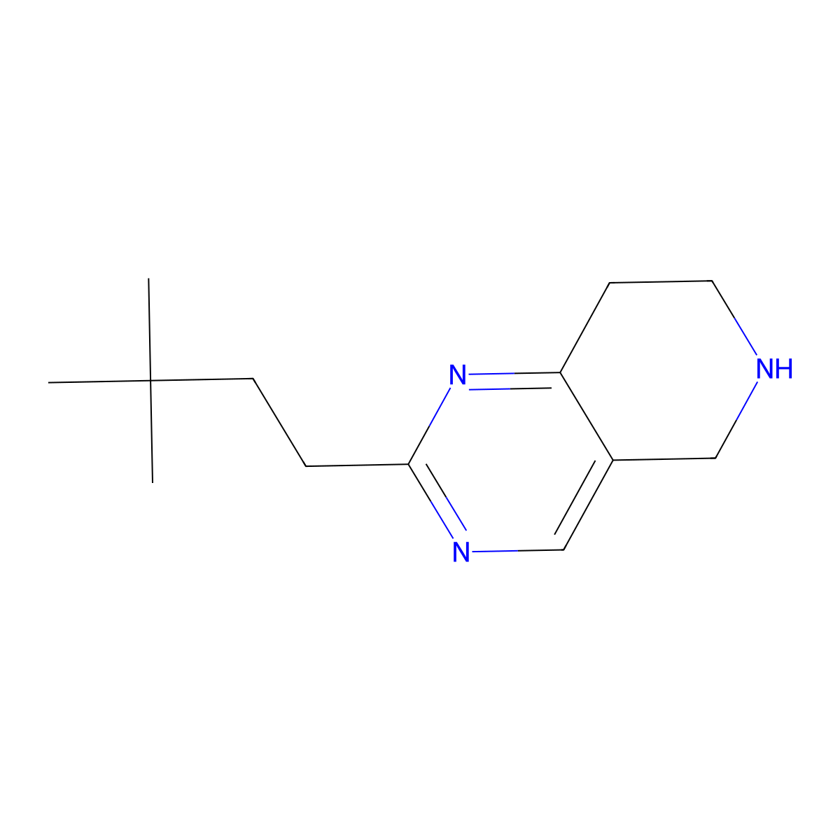 2-(3,3-dimethylbutyl)-5H,6H,7H,8H-pyrido[4,3-d]pyrimidine molecular structure, CAS 1697640-08-6