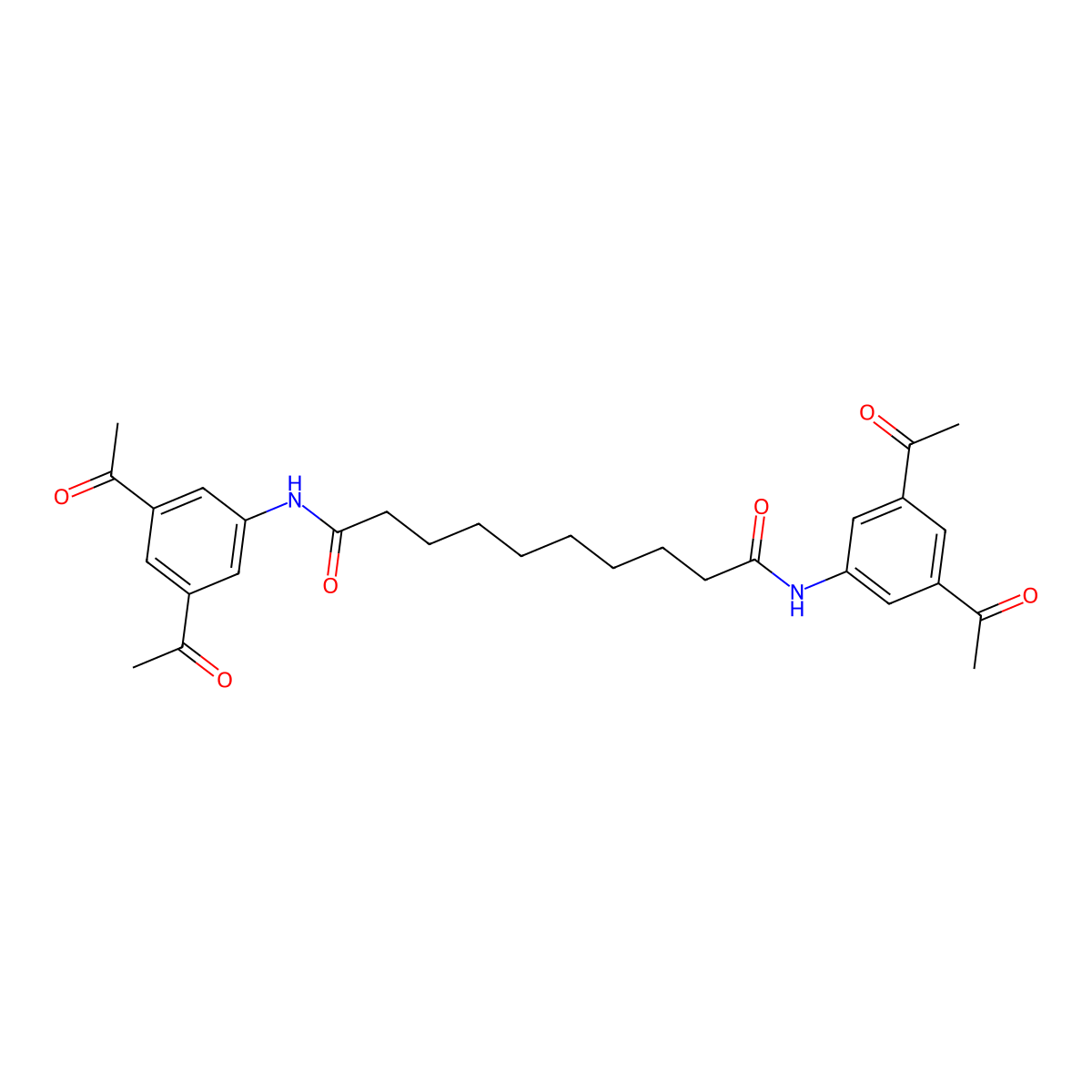Decanediamide, N,N'-bis(3,5-diacetylphenyl)- molecular structure, CAS 169765-28-0