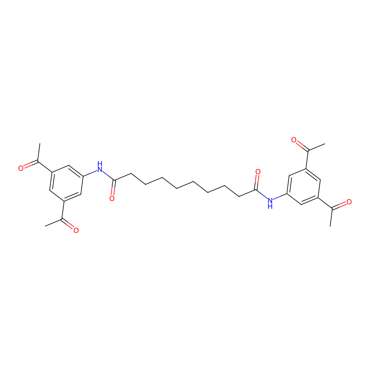 Decanediamide, N,N'-bis(3,5-diacetylphenyl)- molecular structure, CAS 169765-28-0