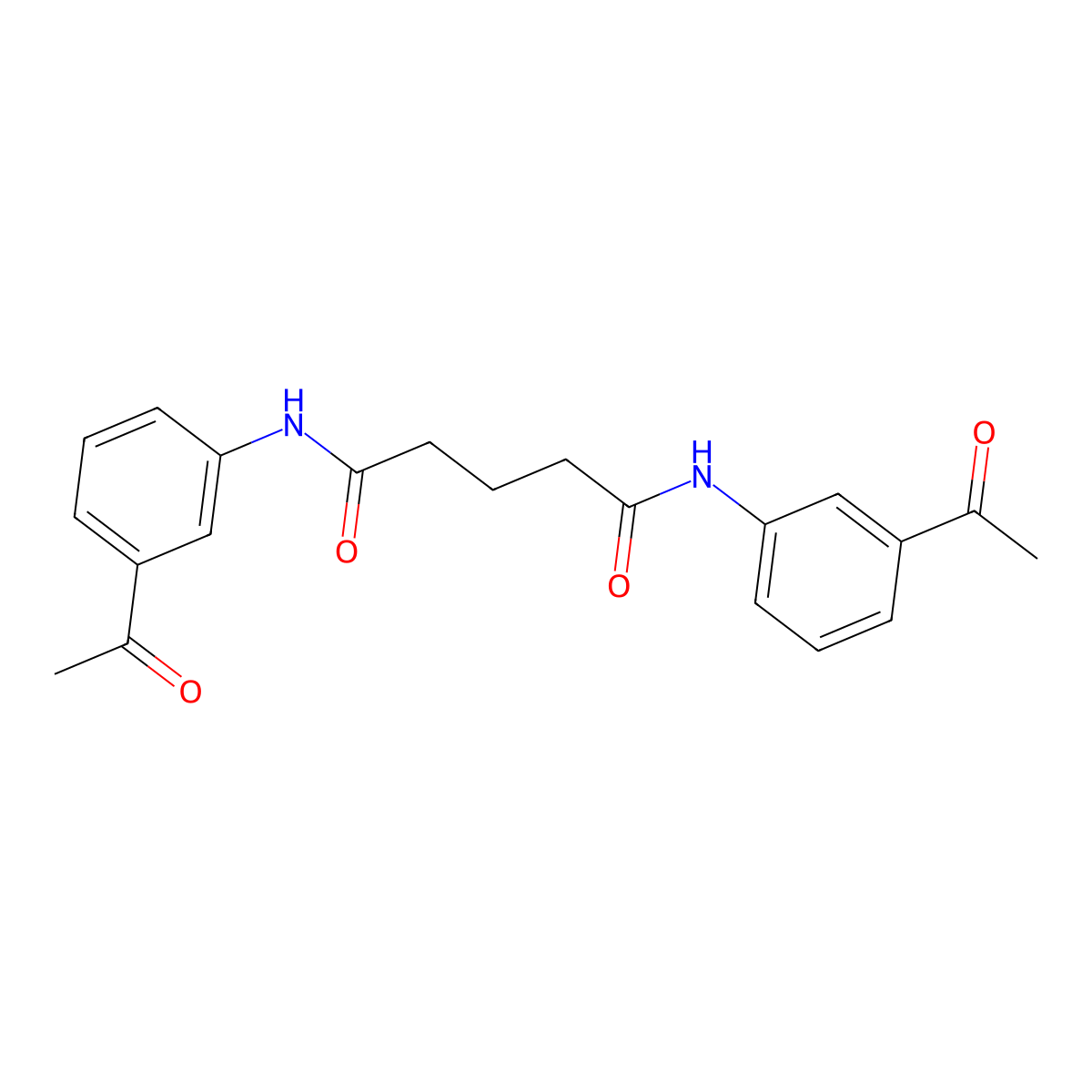 N,N'-bis(3-acetylphenyl)pentanediamide molecular structure, CAS 169765-31-5
