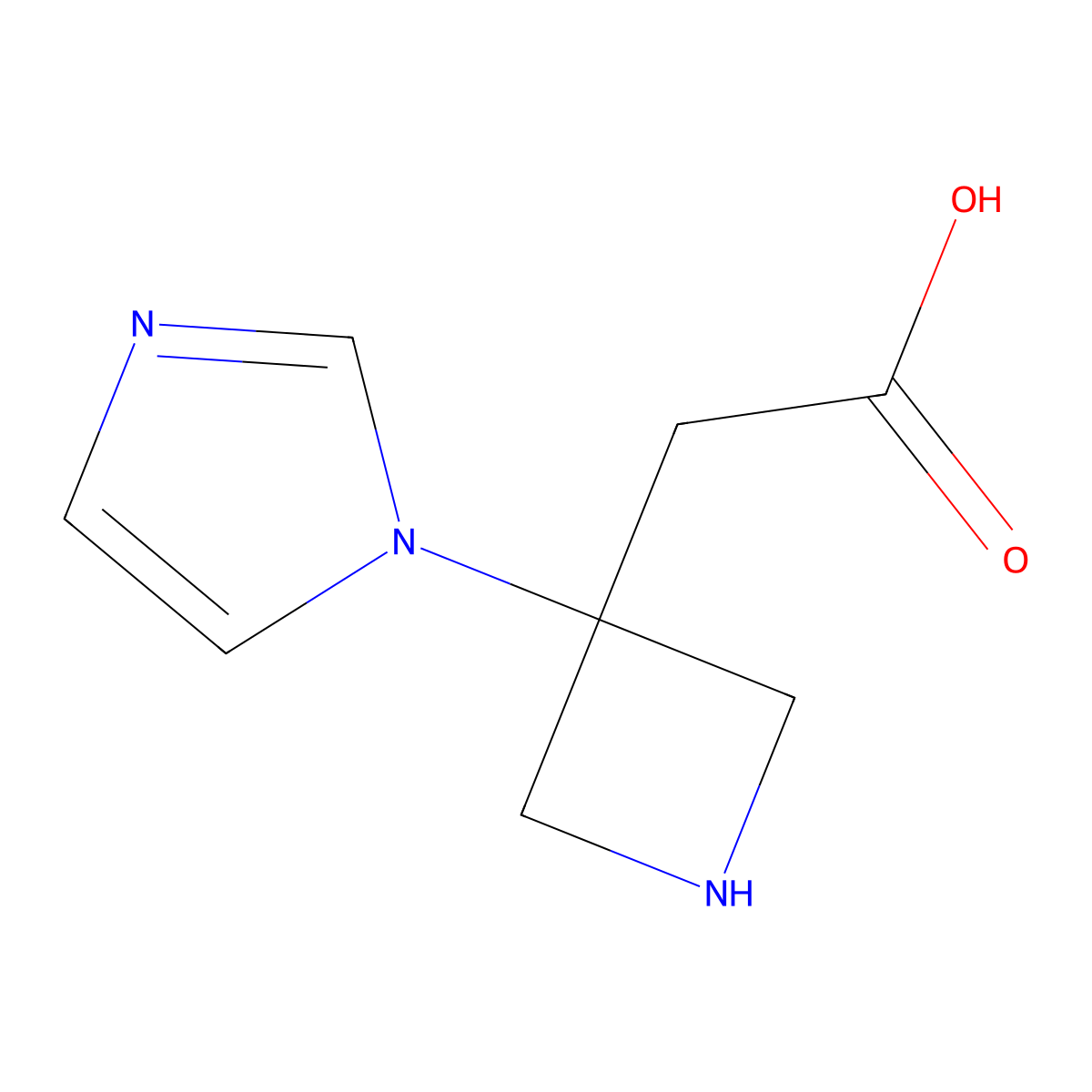 2-[3-(1H-imidazol-1-yl)azetidin-3-yl]acetic acid molecular structure, CAS 1697655-57-4