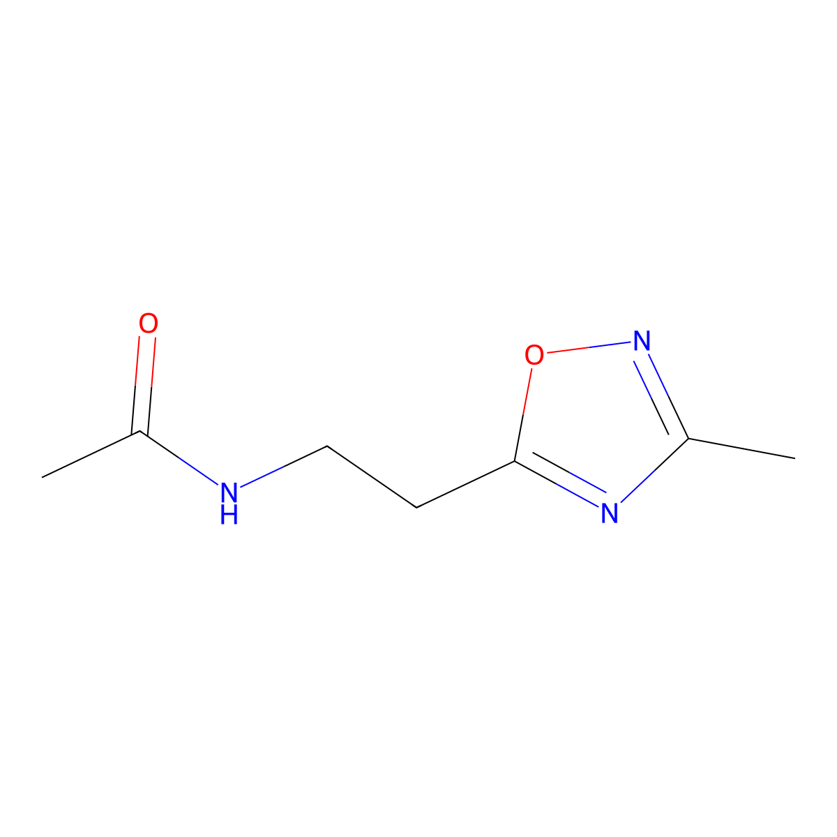 N-[2-(3-methyl-1,2,4-oxadiazol-5-yl)ethyl]acetamide molecular structure, CAS 1697657-82-1