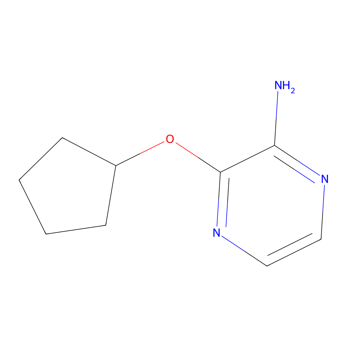 3-(Cyclopentyloxy)pyrazin-2-amine molecular structure, CAS 1697671-71-8