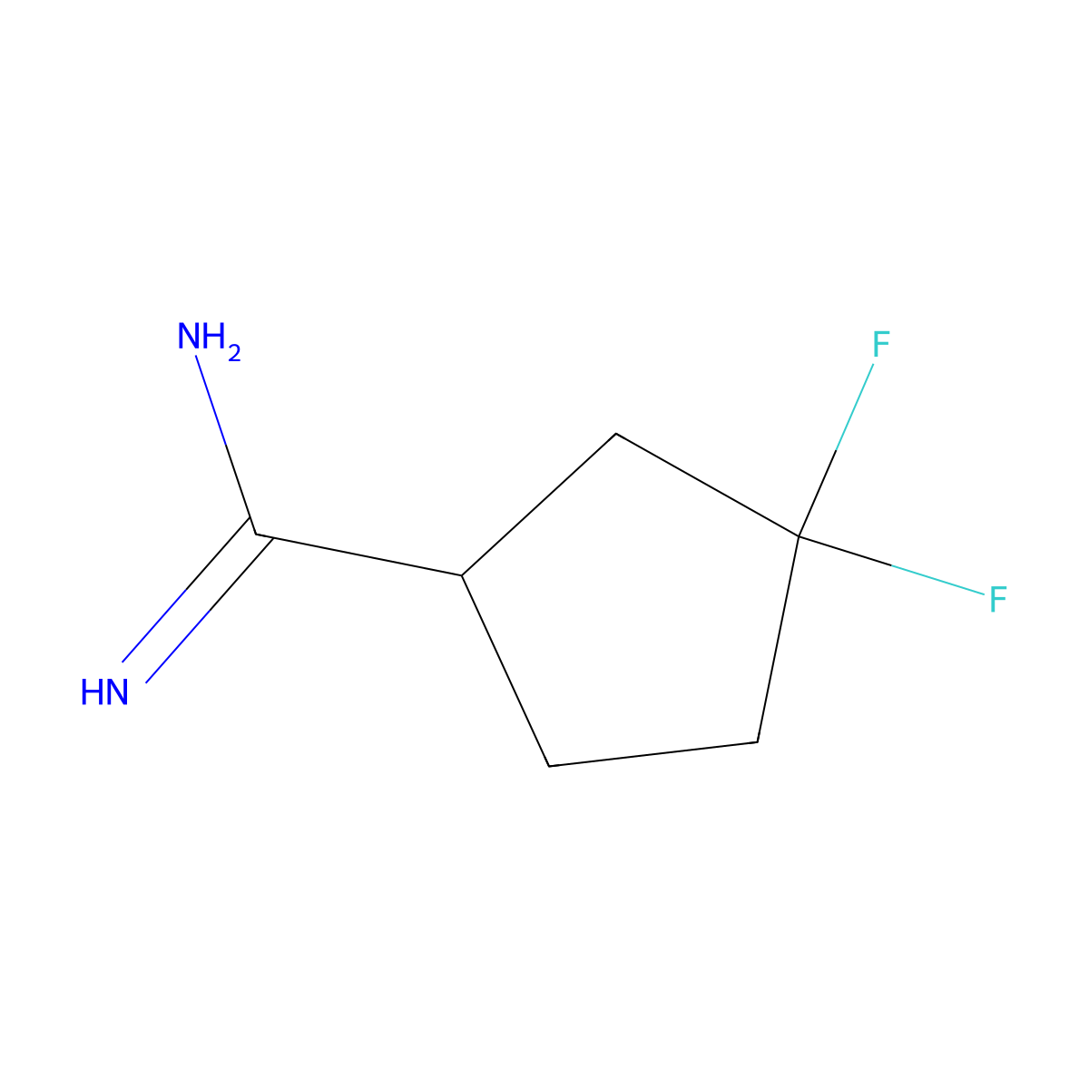 3,3-Difluorocyclopentane-1-carboximidamide molecular structure, CAS 1697678-64-0