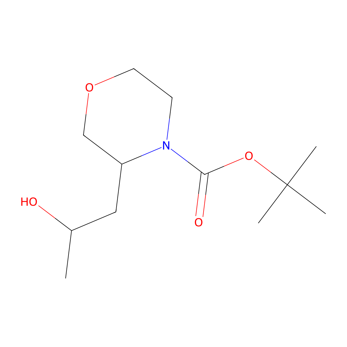 Tert-butyl 3-(2-hydroxypropyl)morpholine-4-carboxylate molecular structure, CAS 1697678-65-1