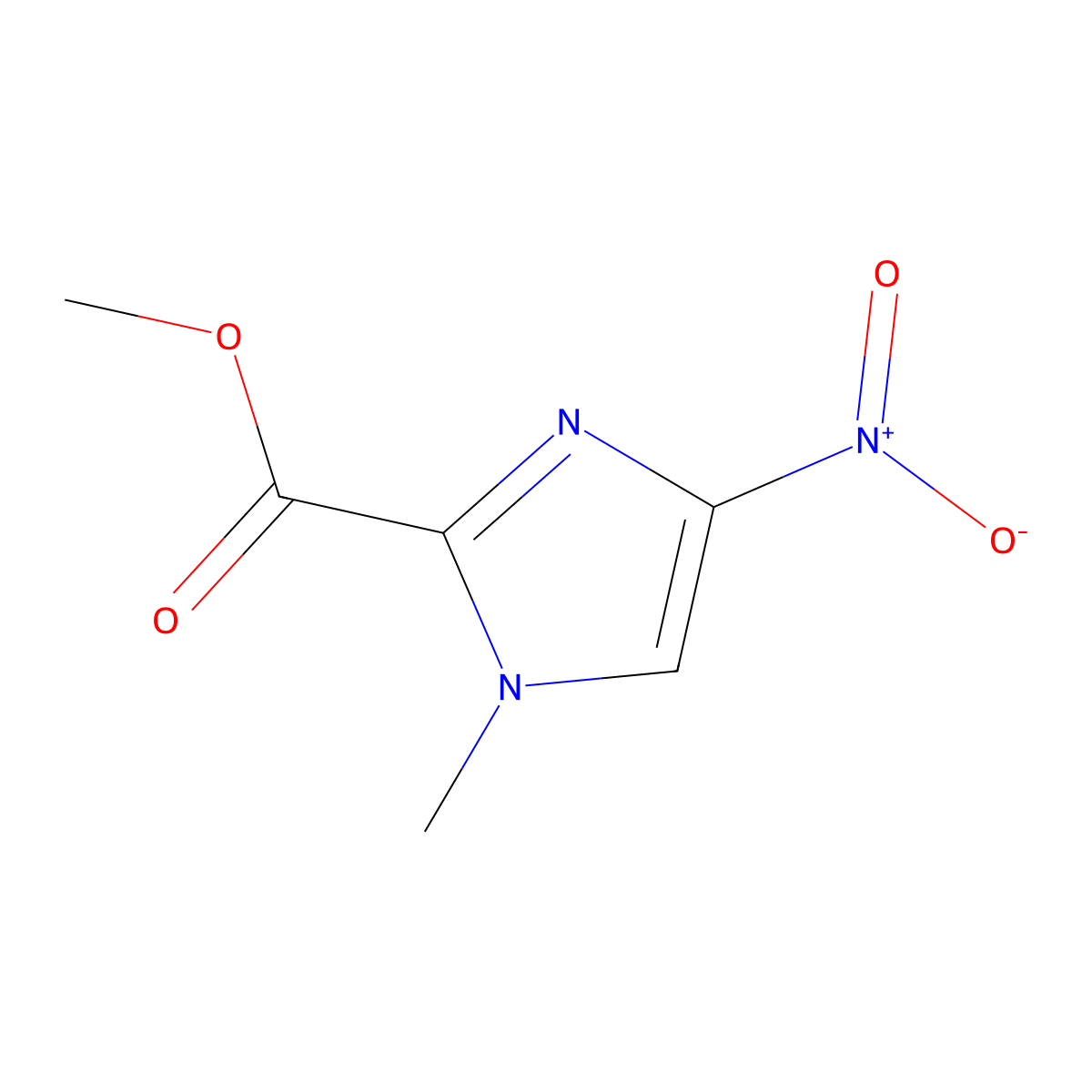 Methyl 1-methyl-4-nitro-1H-imidazole-2-carboxylate molecular structure, CAS 169770-25-6
