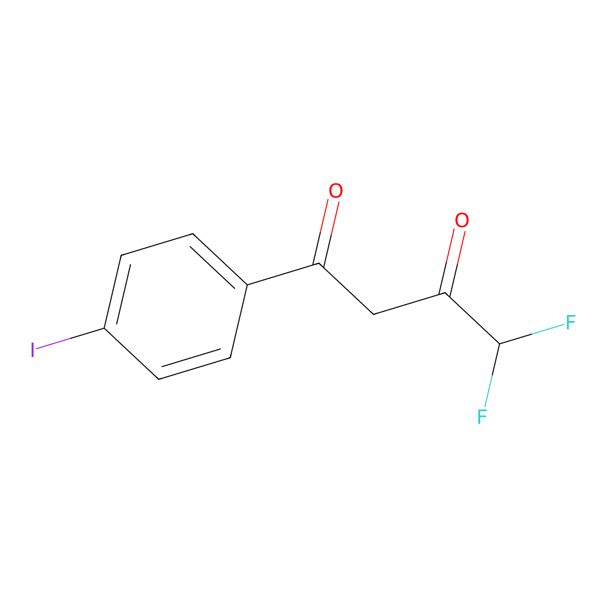 4,4-Difluoro-1-(4-iodophenyl)butane-1,3-dione molecular structure, CAS 1697702-64-9