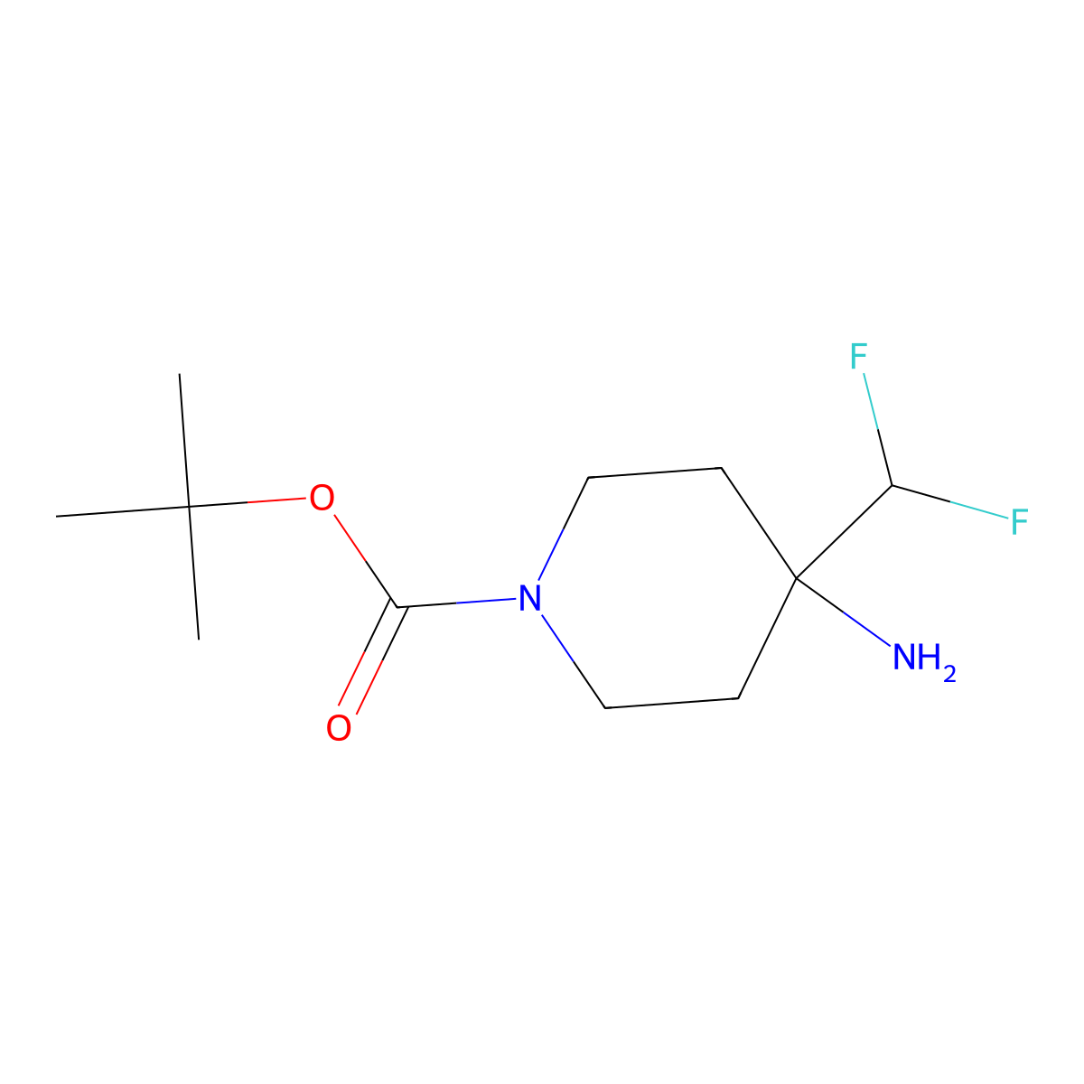 Tert-butyl 4-amino-4-(difluoromethyl)piperidine-1-carboxylate molecular structure, CAS 1697719-07-5