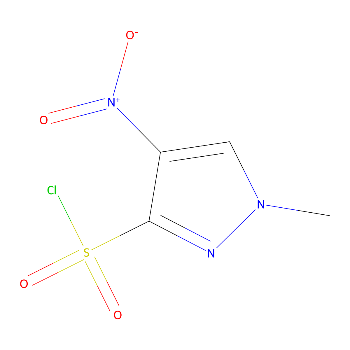 1-methyl-4-nitro-1H-pyrazole-3-sulfonyl chloride molecular structure, CAS 1697720-32-3