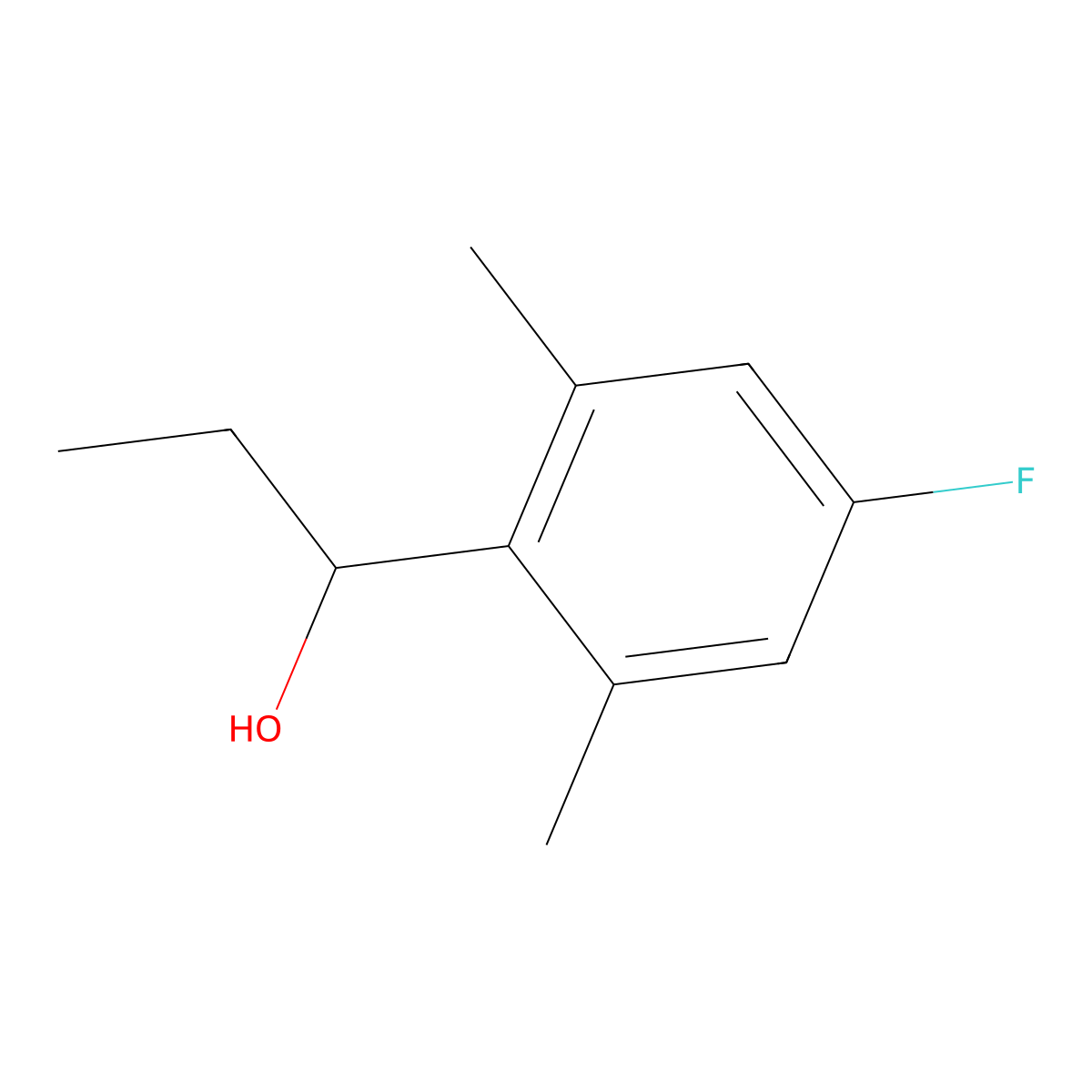 alpha-Ethyl-4-fluoro-2,6-dimethylbenZenemethanol molecular structure, CAS 1697721-64-4