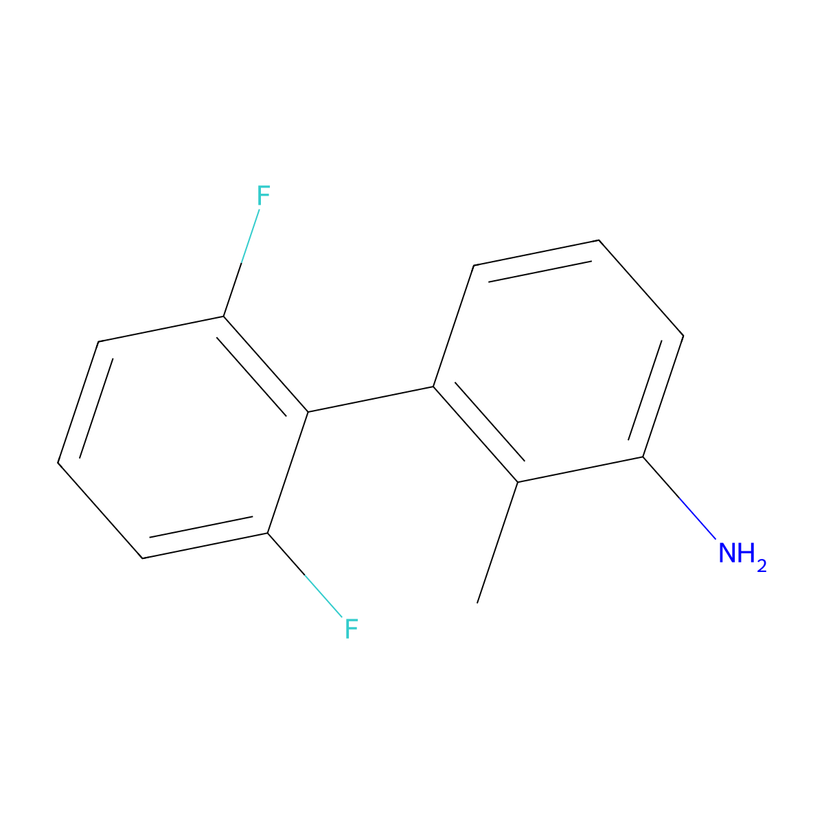 2',6'-Difluoro-2-methyl[1,1'-biphenyl]-3-amine molecular structure, CAS 1697727-41-5