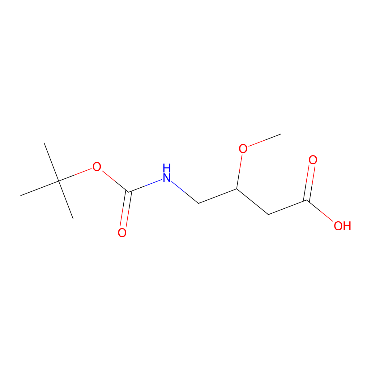 4-{[(Tert-butoxy)carbonyl]amino}-3-methoxybutanoic acid molecular structure, CAS 1697729-82-0