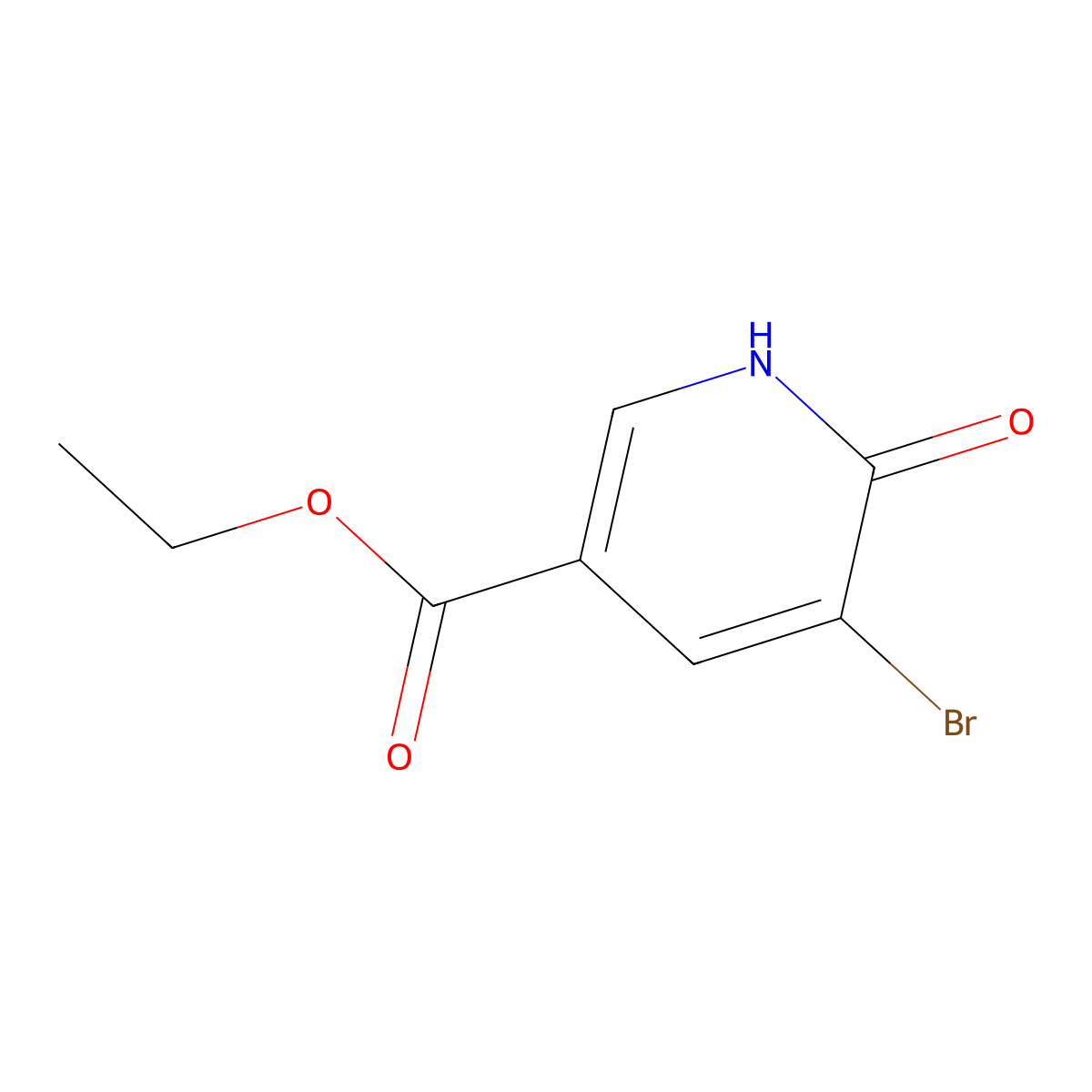 Ethyl 5-bromo-6-hydroxynicotinate molecular structure, CAS 169773-94-8