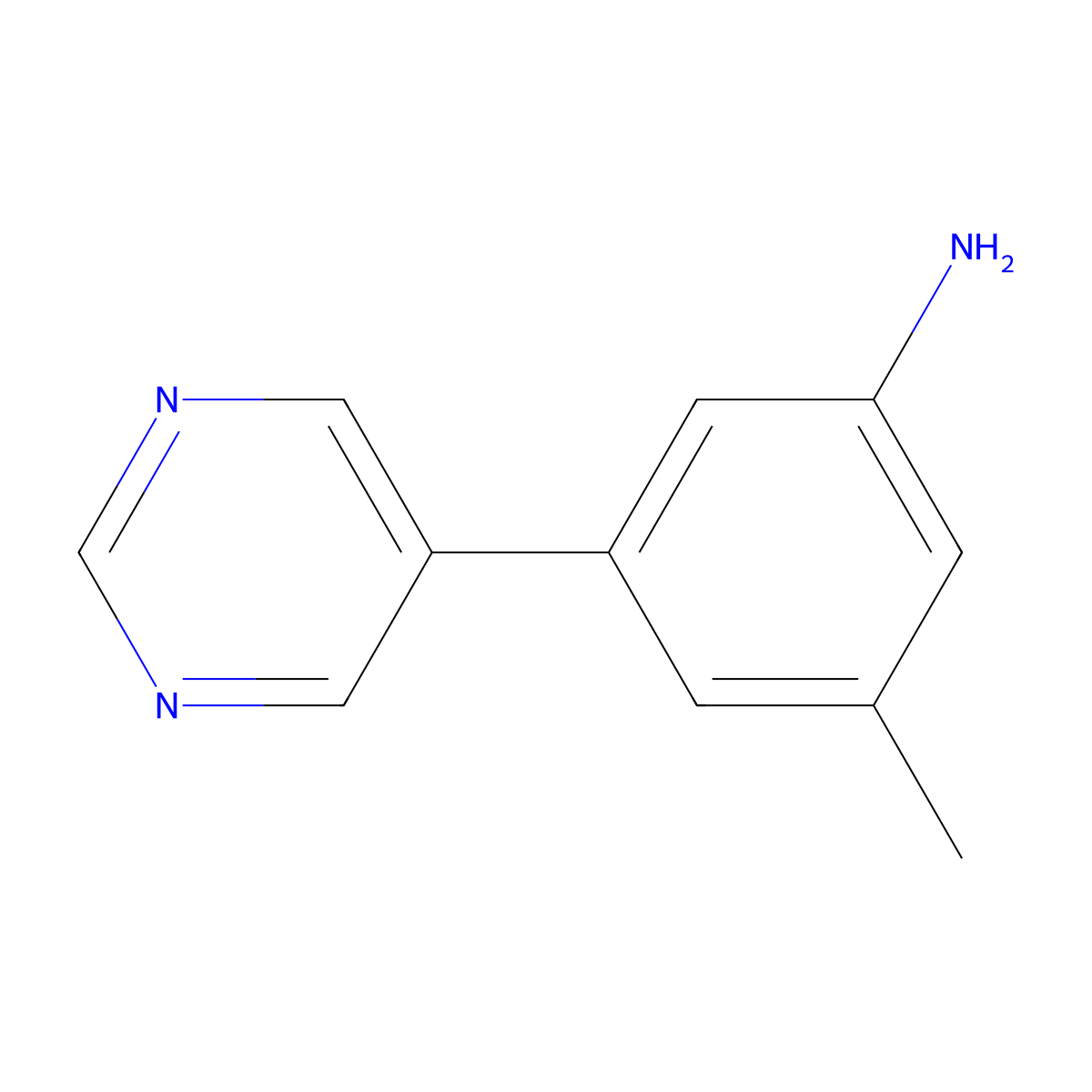 3-Methyl-5-(pyrimidin-5-yl)aniline molecular structure, CAS 1697731-48-8