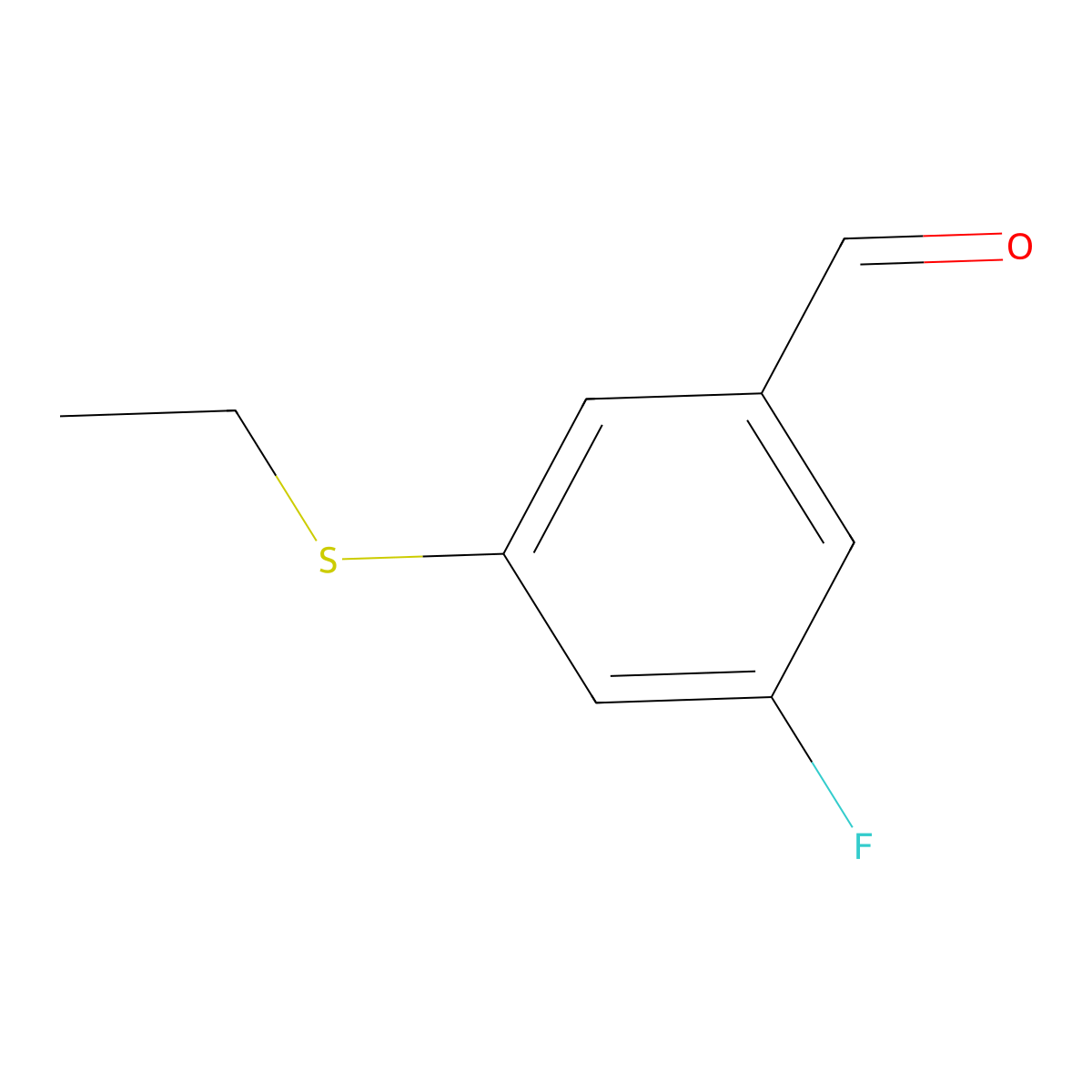 3-(Ethylthio)-5-fluorobenzaldehyde molecular structure, CAS 1697734-53-4