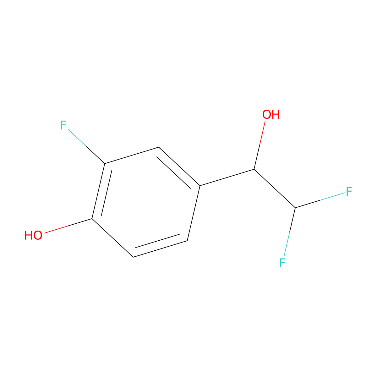 4-(2,2-Difluoro-1-hydroxyethyl)-2-fluorophenol molecular structure, CAS 1697744-86-7