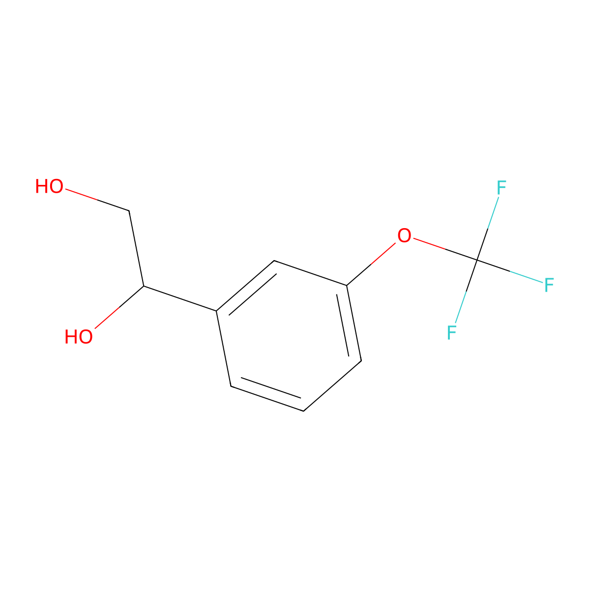 1-[3-(Trifluoromethoxy)phenyl]ethane-1,2-diol molecular structure, CAS 1697751-70-4