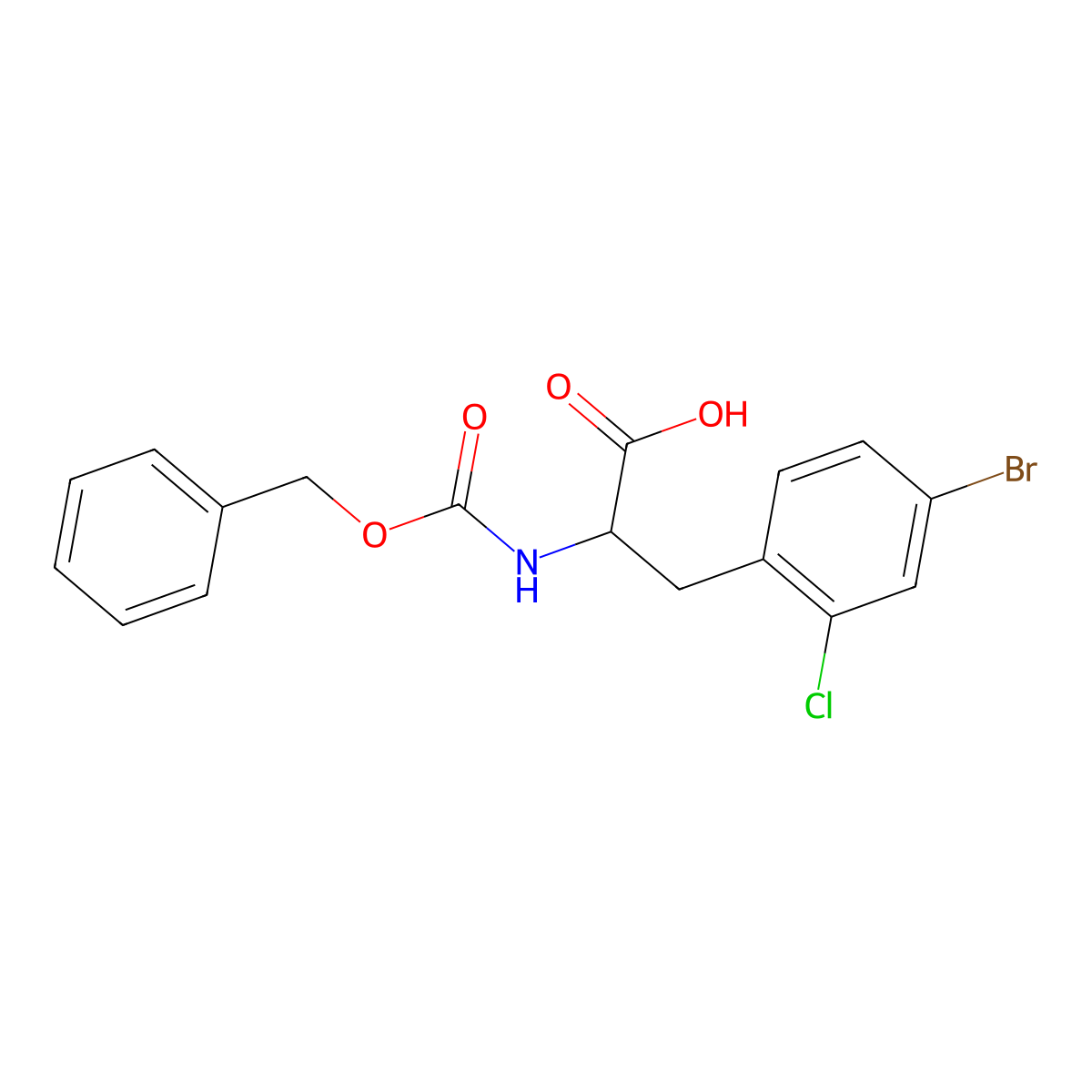2-{[(Benzyloxy)carbonyl]amino}-3-(4-bromo-2-chlorophenyl)propanoic acid molecular structure, CAS 1697758-03-4