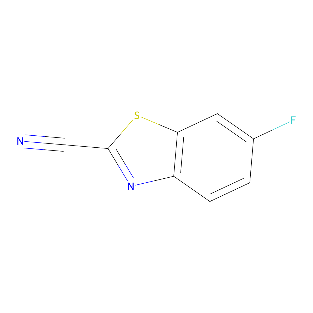 6-Fluoro-2-benzothiazolecarbonitrile molecular structure, CAS 169776-04-9