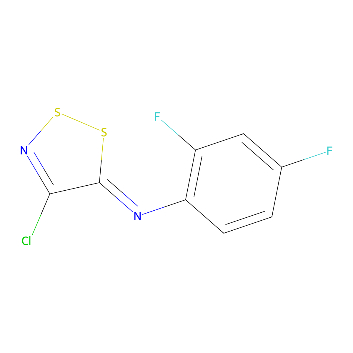 N-(4-chloro-5H-1,2,3-dithiazol-5-yliden)-2,4-difluoroaniline molecular structure, CAS 169776-11-8