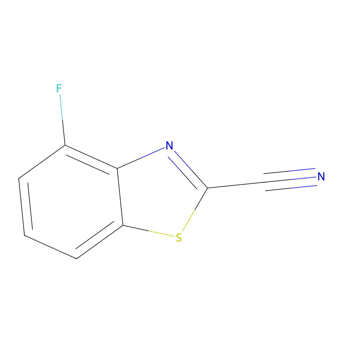 4-Fluoro-1,3-benzothiazole-2-carbonitrile molecular structure, CAS 169776-13-0