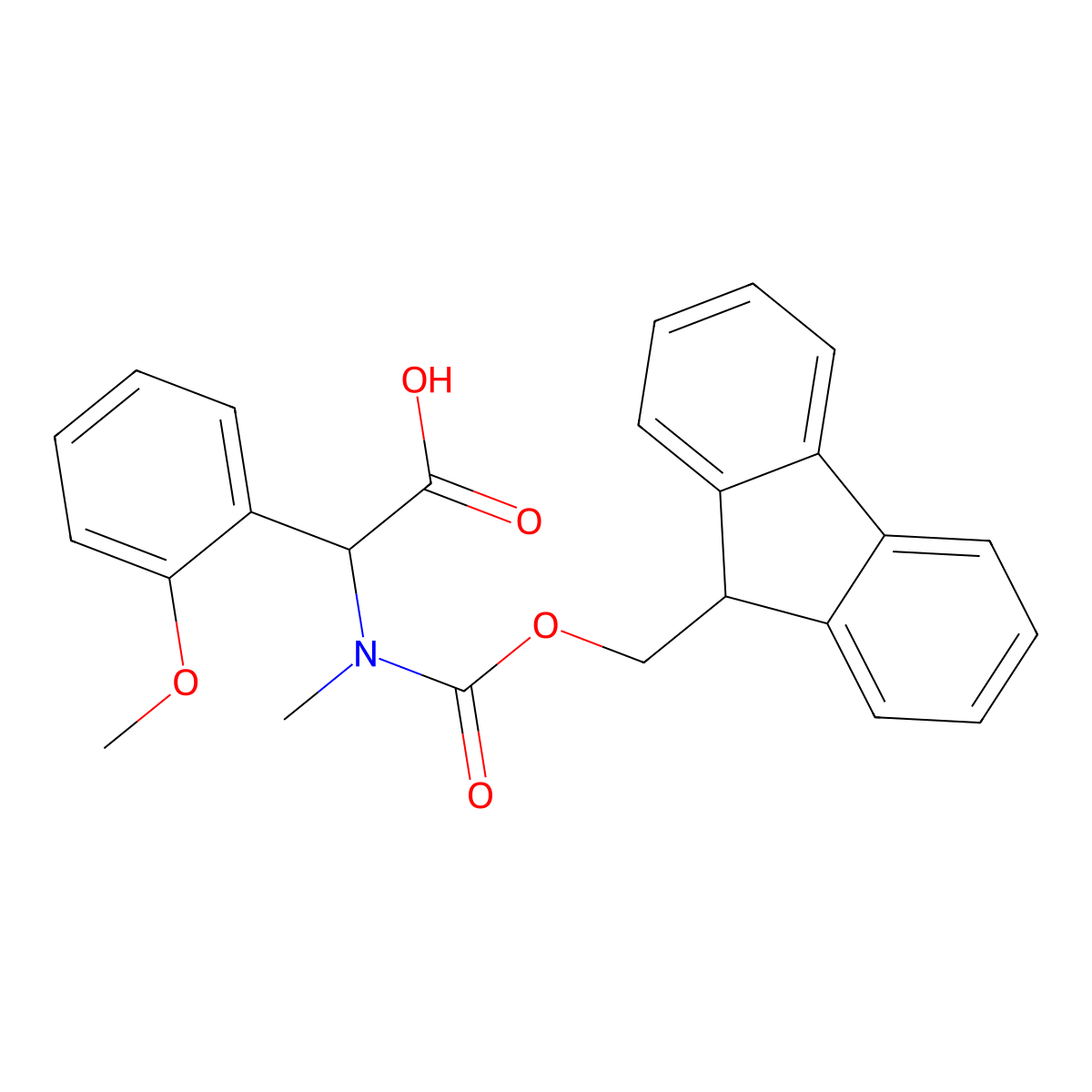 2-({[(9H-fluoren-9-yl)methoxy]carbonyl}(methyl)amino)-2-(2-methoxyphenyl)acetic acid molecular structure, CAS 1697762-18-7