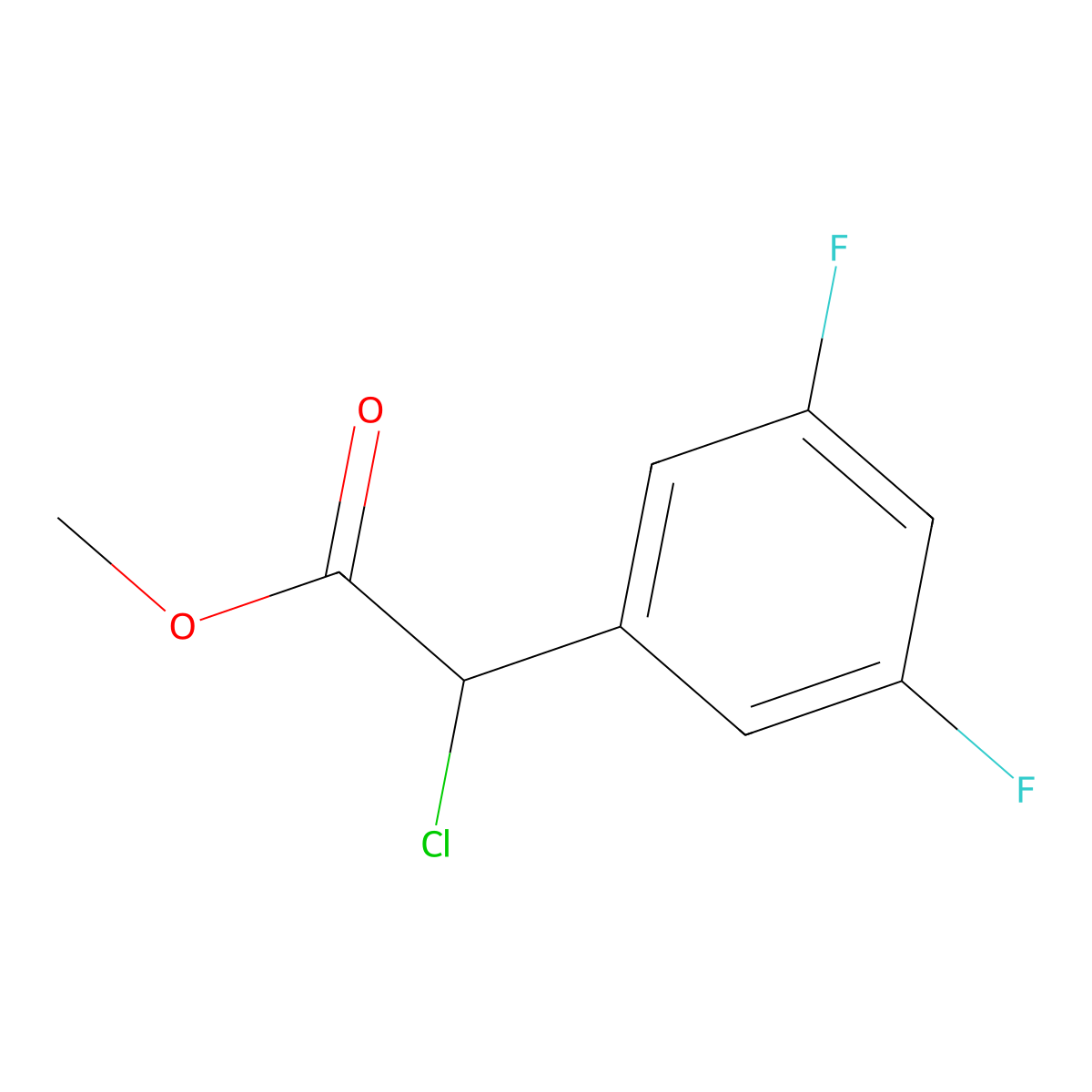 Methyl 2-chloro-2-(3,5-difluorophenyl)acetate molecular structure, CAS 1697762-69-8