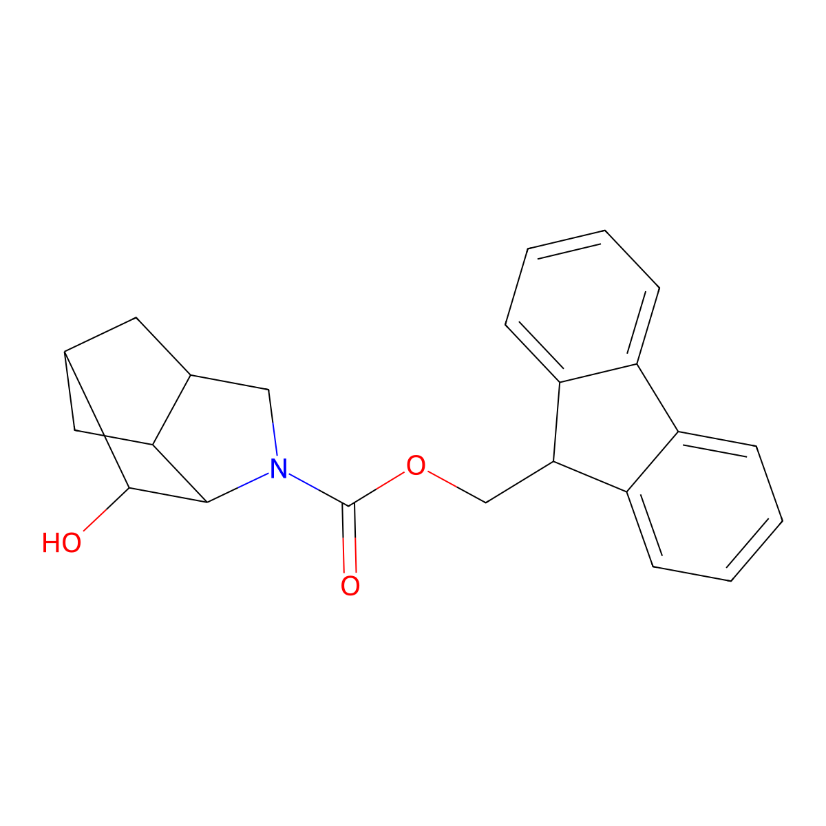 (9H-fluoren-9-yl)methyl 2-hydroxy-4-azatricyclo[4.2.1.0,3,7]nonane-4-carboxylate molecular structure, CAS 1697769-63-3