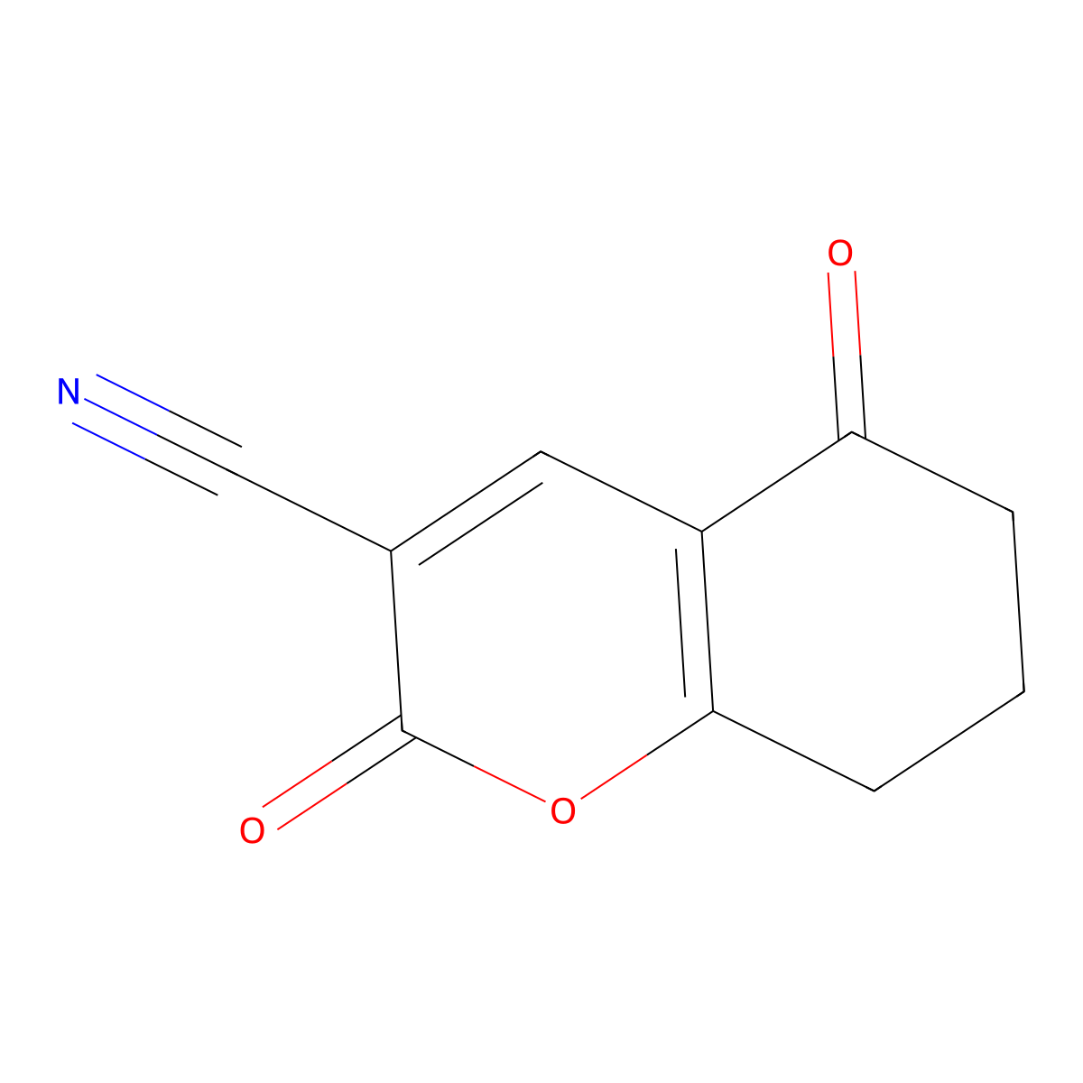 2,5-dioxo-5,6,7,8-tetrahydro-2H-chromene-3-carbonitrile molecular structure, CAS 169777-55-3