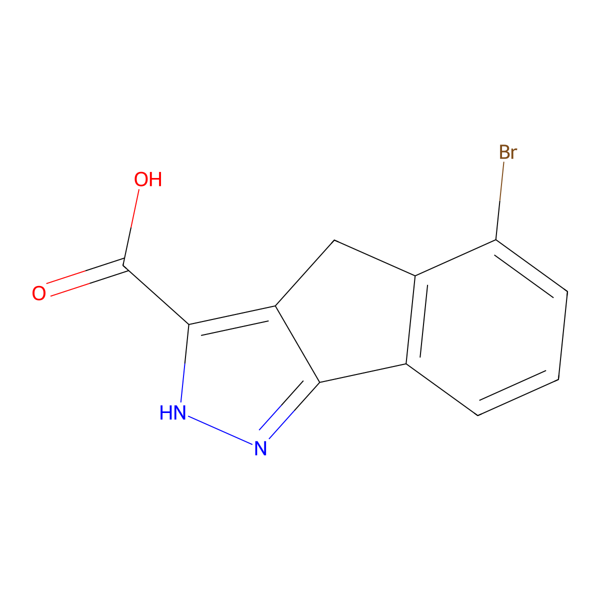 5-bromo-1H,4H-indeno[1,2-c]pyrazole-3-carboxylicacid molecular structure, CAS 1697782-22-1