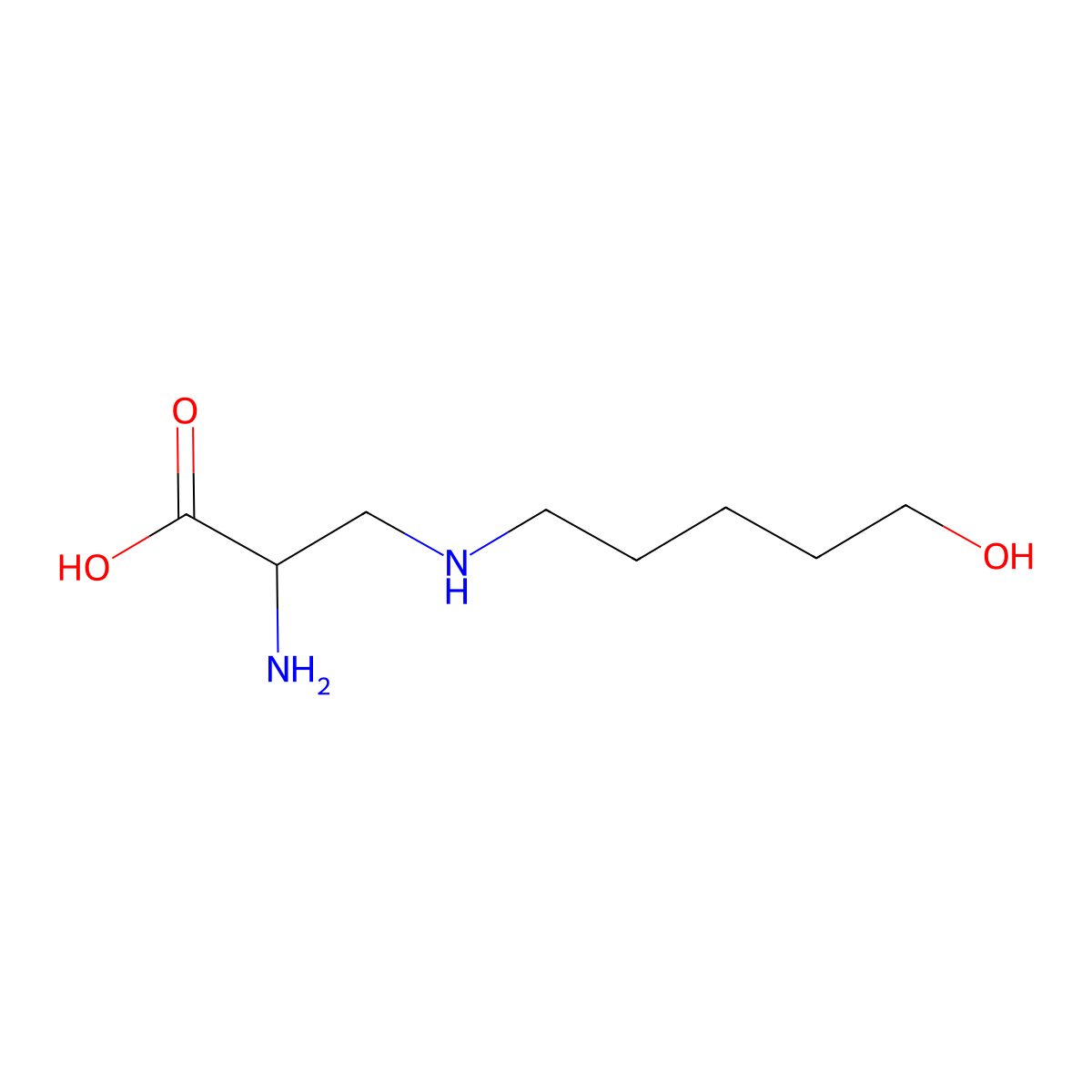 2-Amino-3-((5-hydroxypentyl)amino)propanoic acid molecular structure, CAS 1697792-75-8