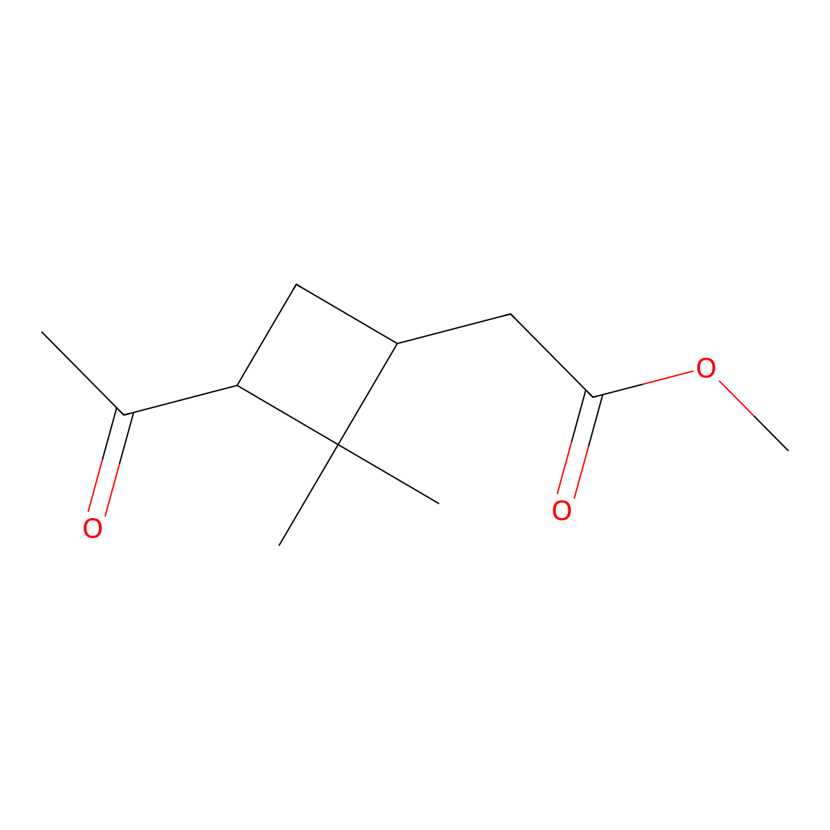 Methyl 3-acetyl-2,2-dimethylcyclobutaneacetate molecular structure, CAS 16978-11-3