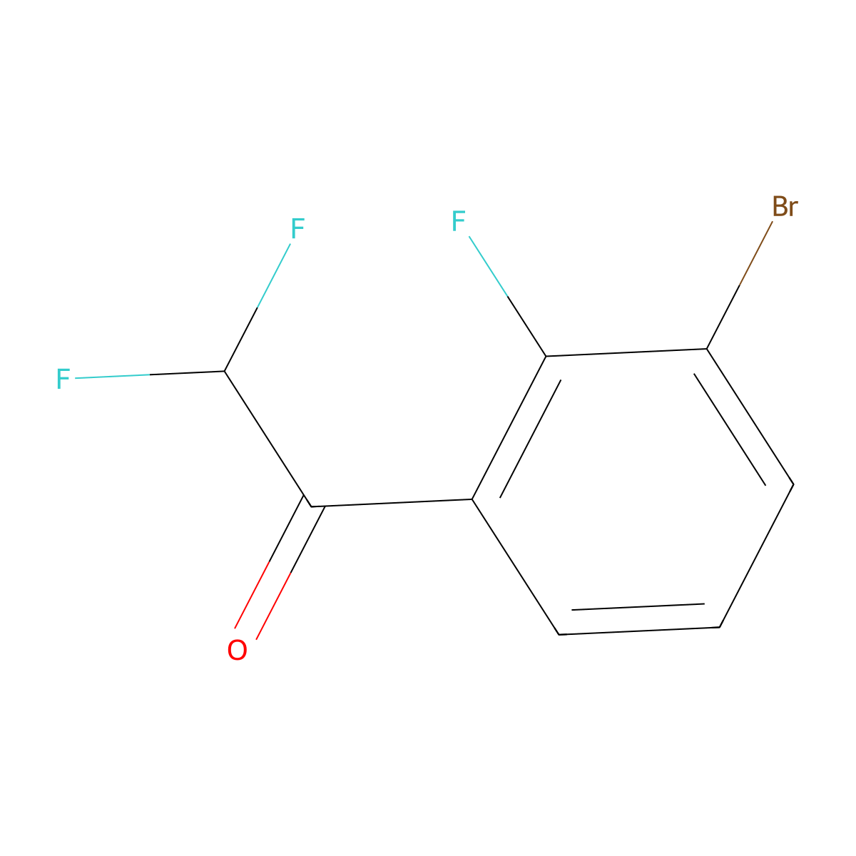 1-(3-Bromo-2-fluorophenyl)-2,2-difluoroethanone molecular structure, CAS 1697801-46-9