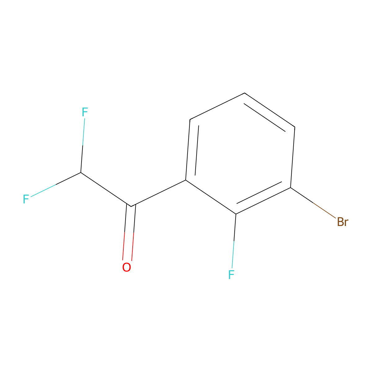 1-(3-Bromo-2-fluorophenyl)-2,2-difluoroethanone molecular structure, CAS 1697801-46-9