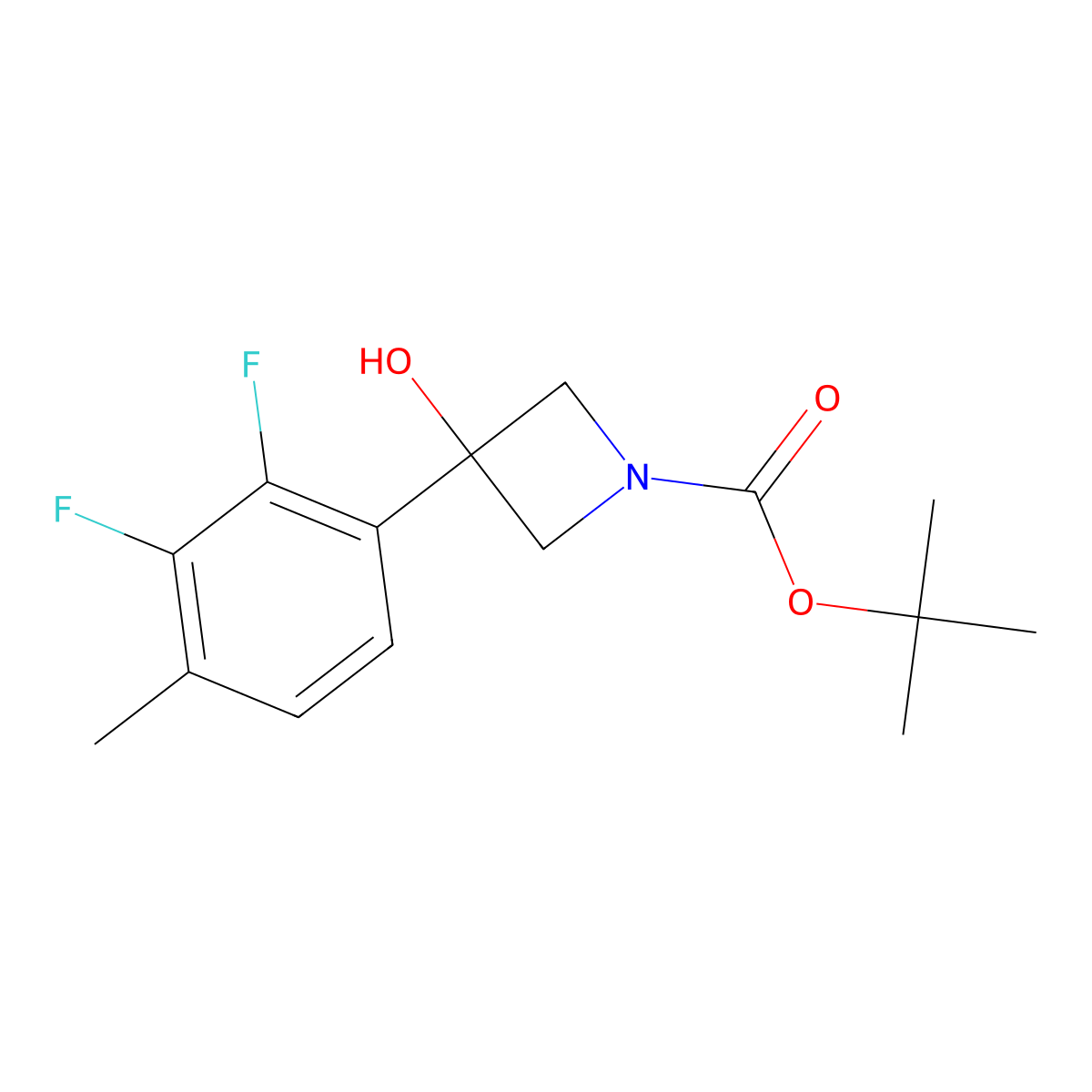 tert-Butyl 3-(2,3-difluoro-4-methylphenyl)-3-hydroxyazetidine-1-carboxylate molecular structure, CAS 1697803-56-7