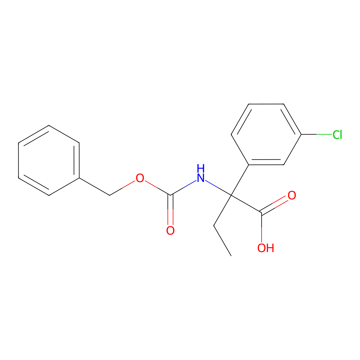 2-{[(Benzyloxy)carbonyl]amino}-2-(3-chlorophenyl)butanoic acid molecular structure, CAS 1697821-81-0