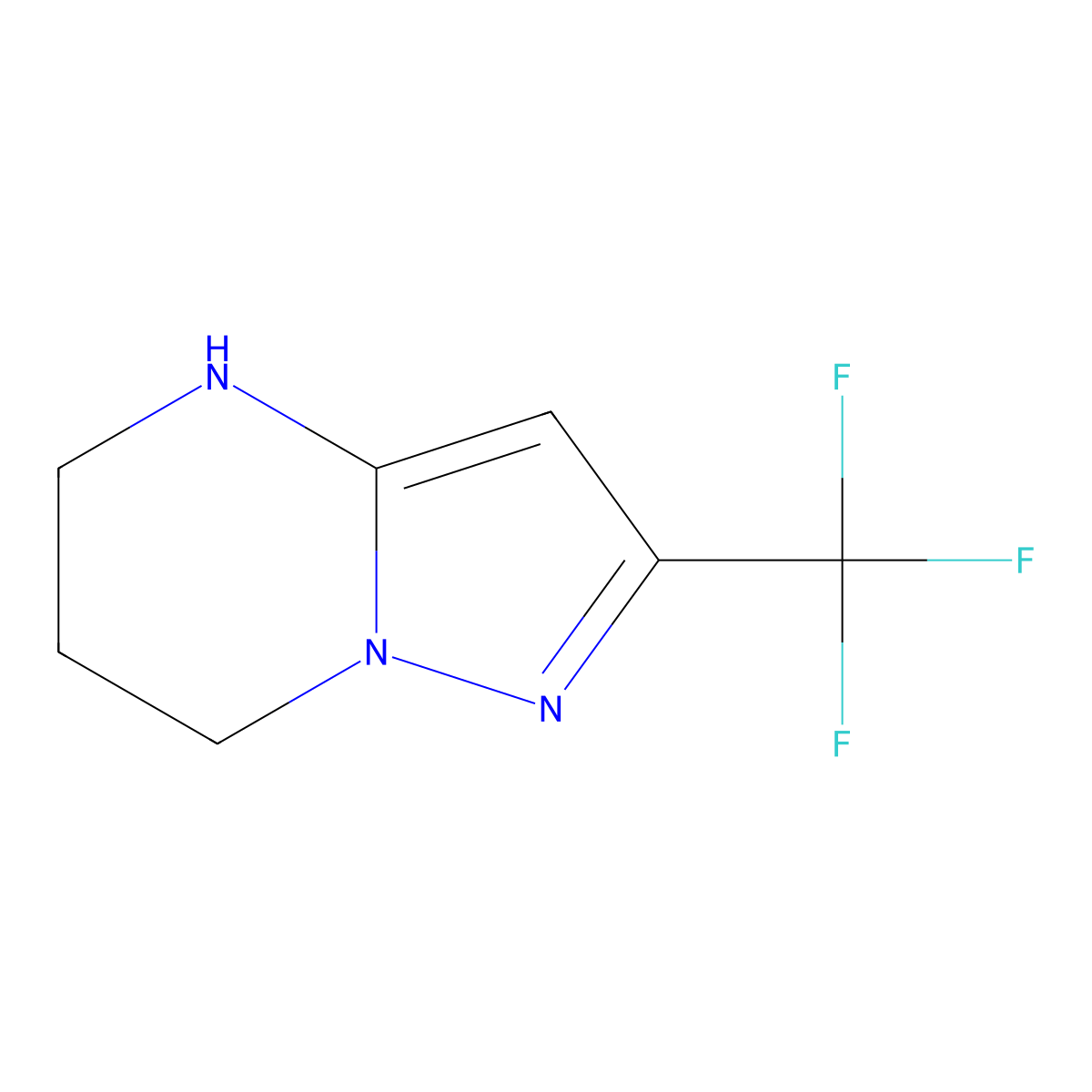 2-(Trifluoromethyl)-4H,5H,6H,7H-pyrazolo[1,5-a]pyrimidine molecular structure, CAS 1697849-03-8
