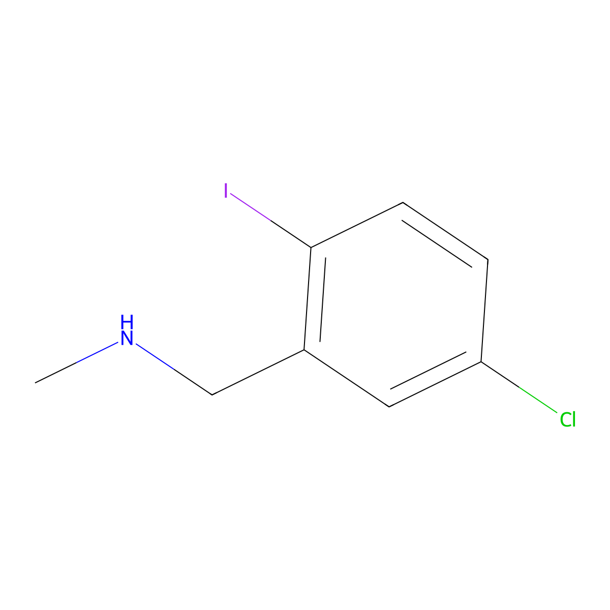 1-(5-Chloro-2-iodophenyl)-N-methylmethanamine molecular structure, CAS 1697850-12-6