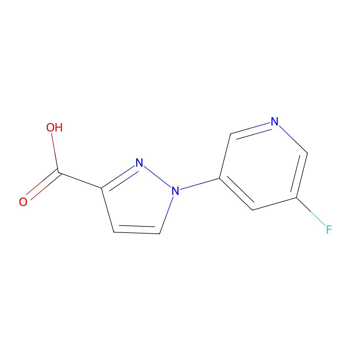 1-(5-Fluoropyridin-3-yl)-1H-pyrazole-3-carboxylic acid molecular structure, CAS 1697854-75-3